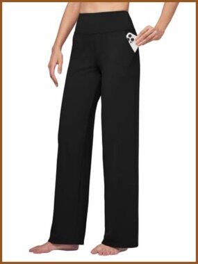 Wide Leg Yoga Dress Pants High Waist Stretch Office Work Pants